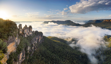 JV122 Morning Mist, The Three Sisters & Mt Solitary, Jamison Valley